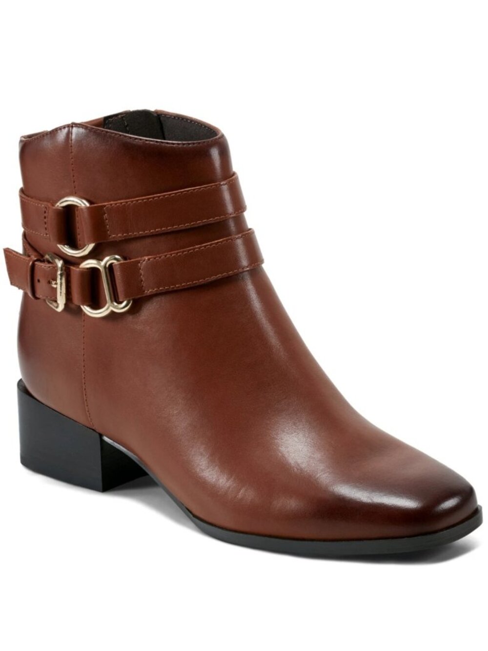 Easy Spirit Sarafina EFlex Block Heel Dress Booties - Cognac Leather Size 12M - Picture 1 of 4